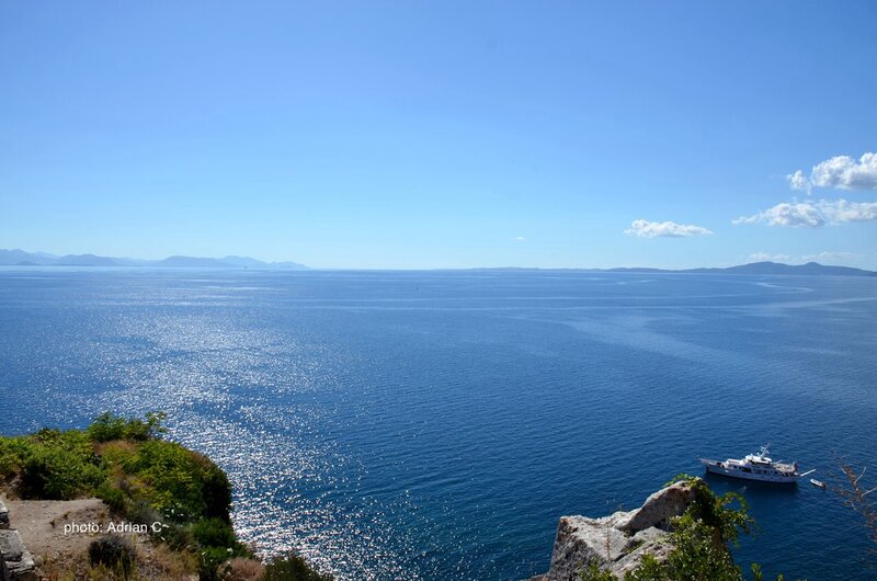 White Boat in Blue Sea