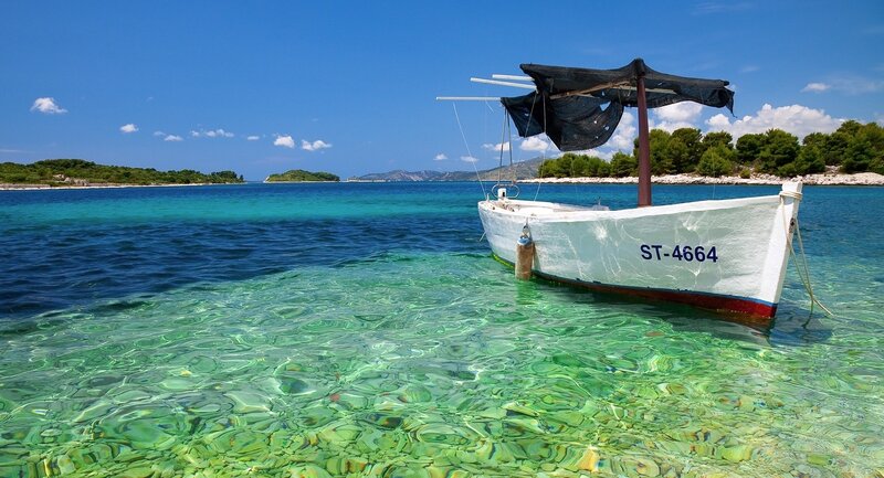 White Boat in Clear Water