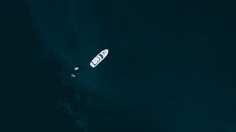 White Boat in Dark Water
