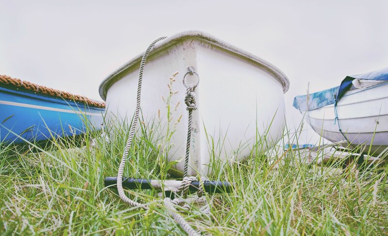 White Boat in Grass