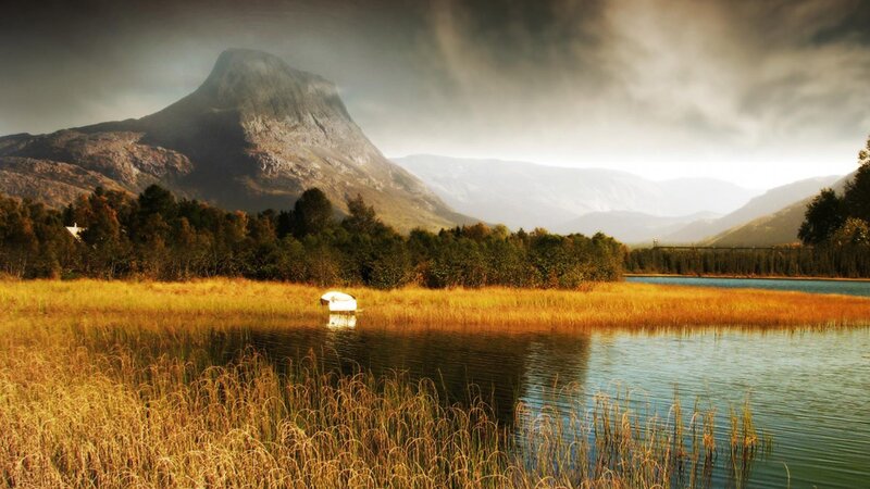 White Boat in Marsh