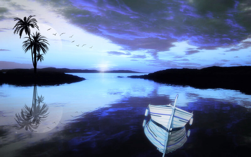 White Boat on Water