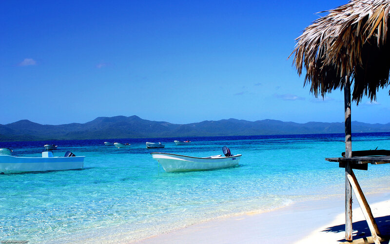 White Boats on Beach