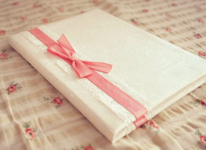 White Book with Ribbon