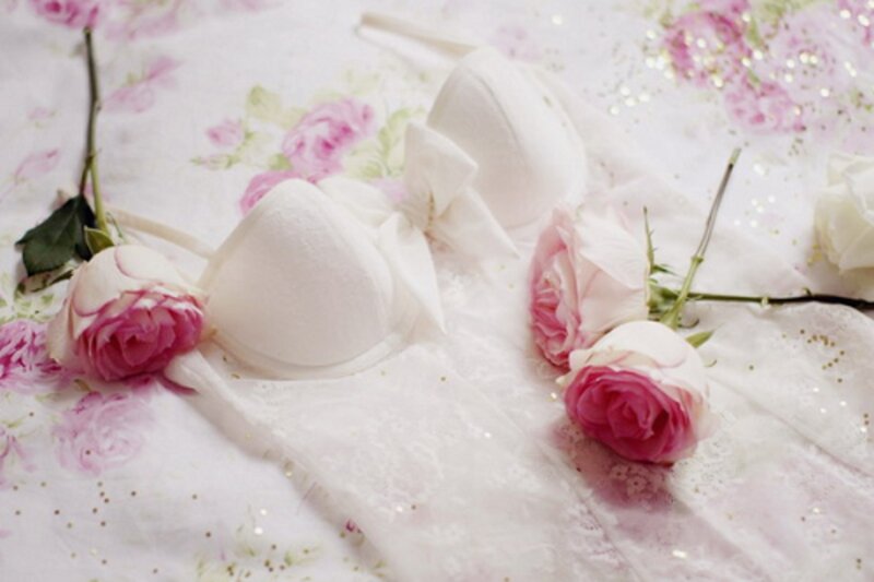 White Bra with Roses