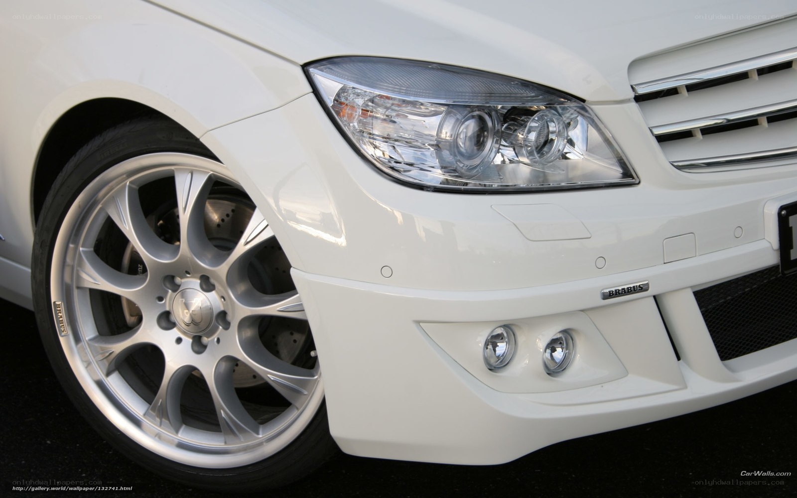 white brabus car front view