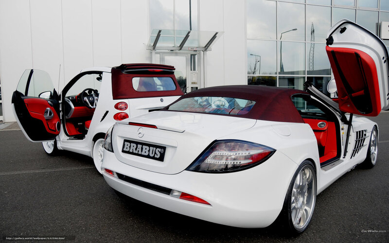 White Brabus cars with open doors