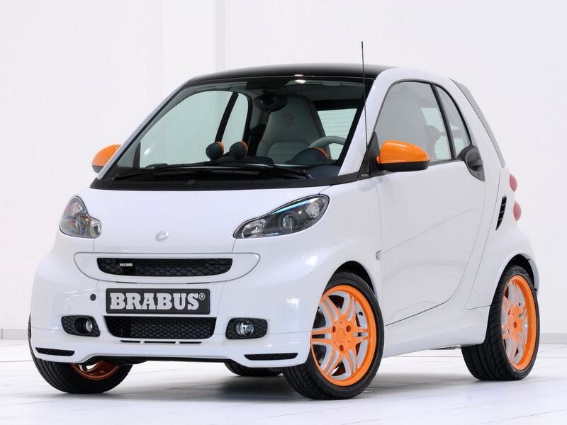 White Brabus Smart car