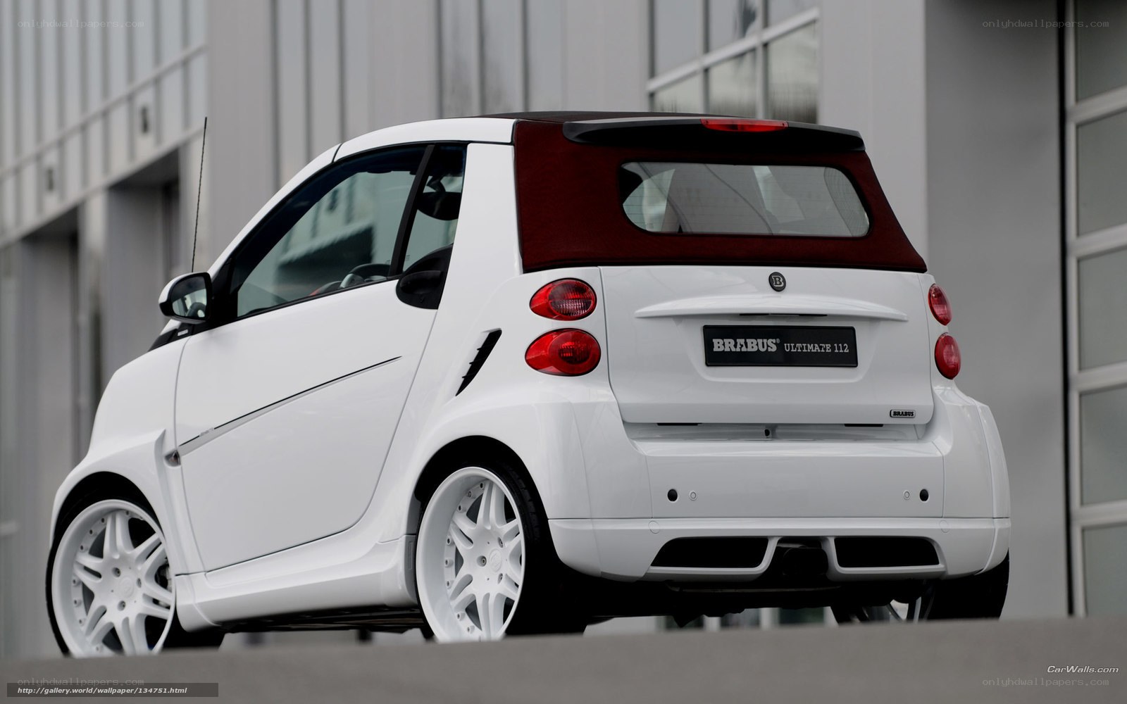 white brabus smart car