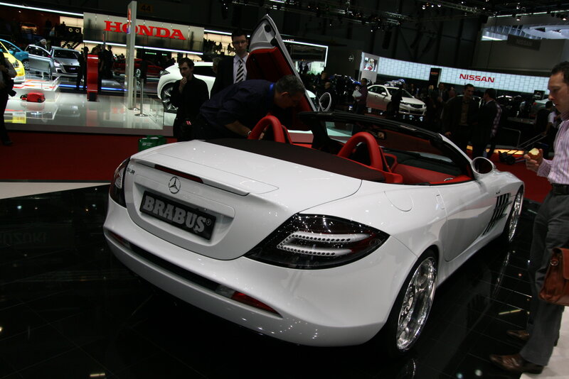 White Brabus sports car at auto show