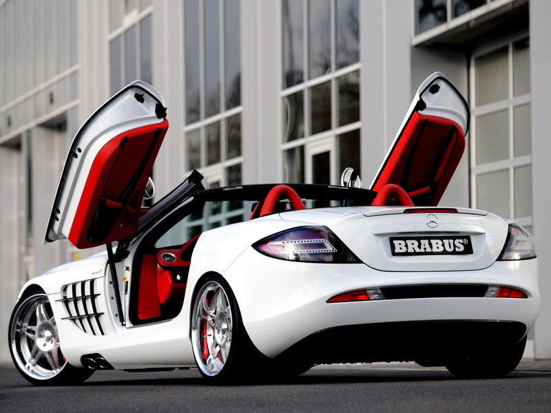 White Brabus Sports Car — Dramatic, Photograph