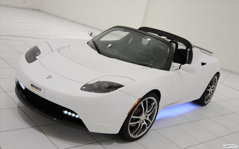 white brabus tesla roadster
