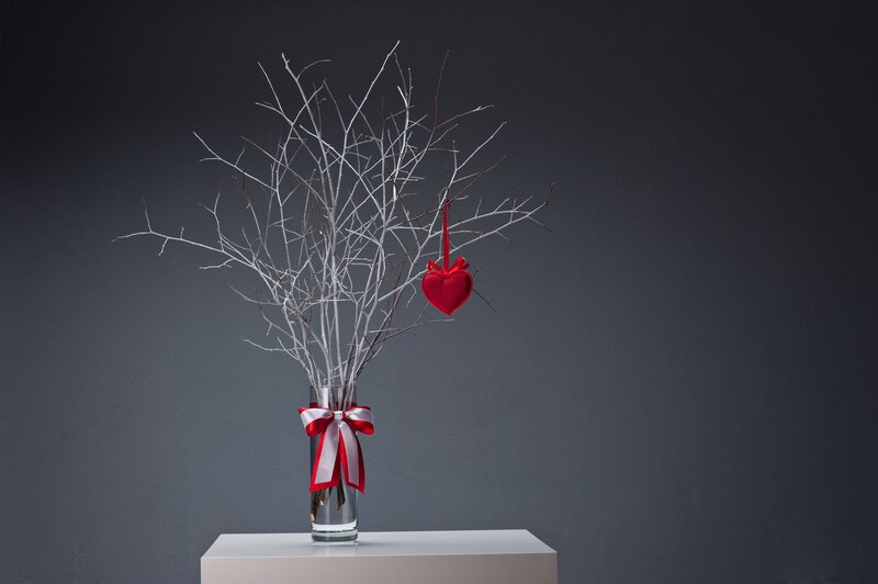 White Branches in Vase — Gray
