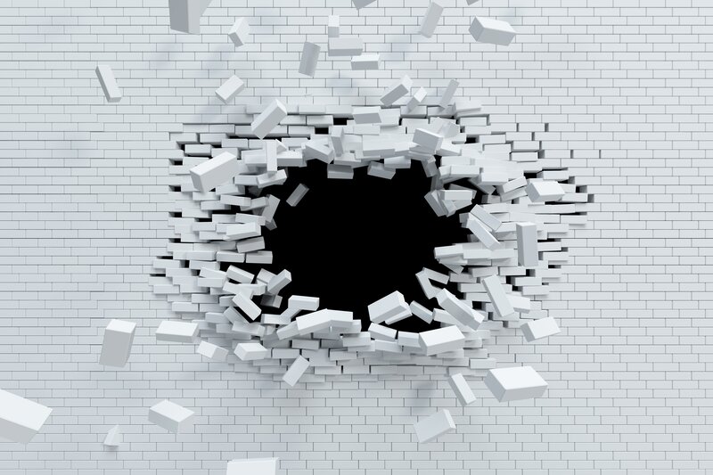 White Brick Wall Hole