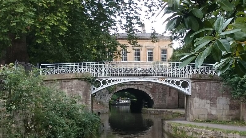 White Bridge over Canal — Green, Serene