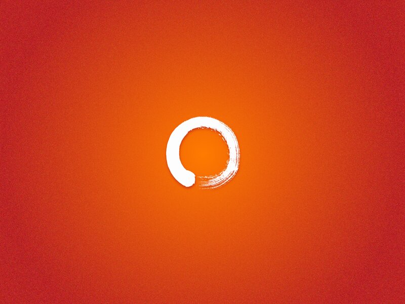 White Brushstroke Circle — Orange