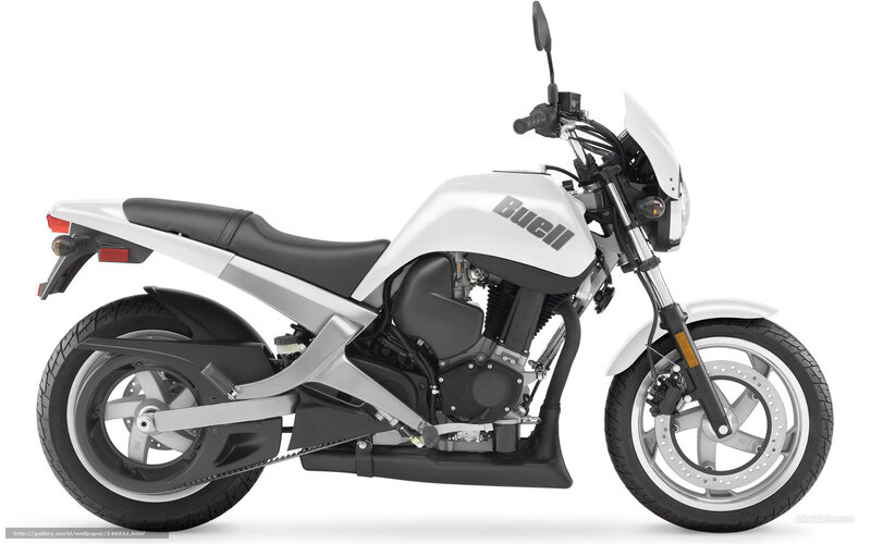White Buell Motorcycle — Neutral, Photograph