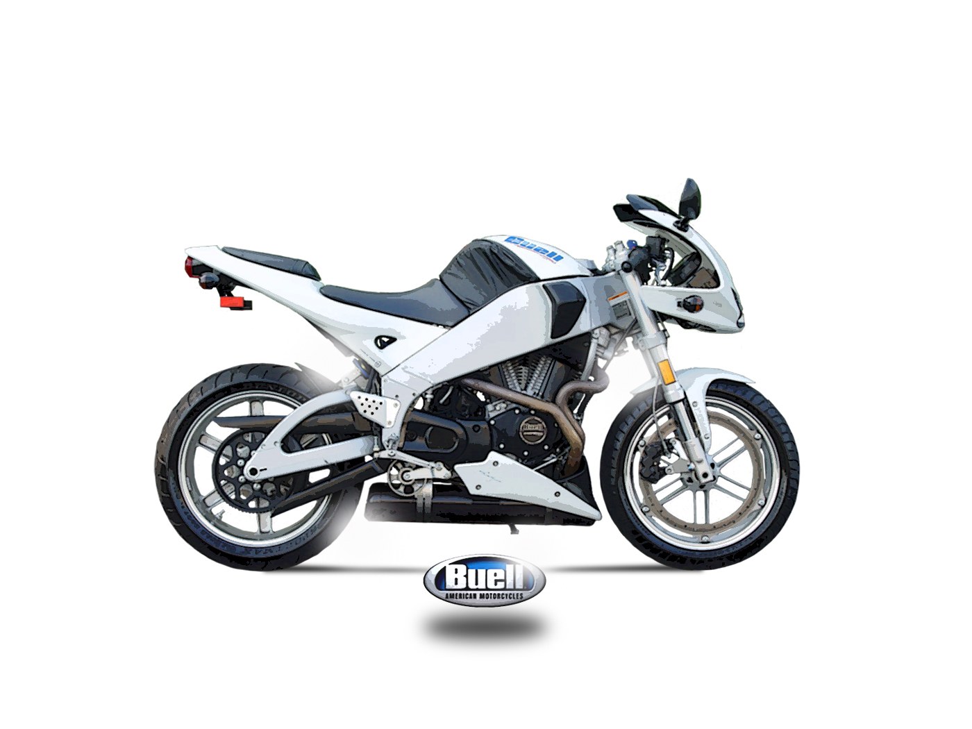 White Buell sport motorcycle