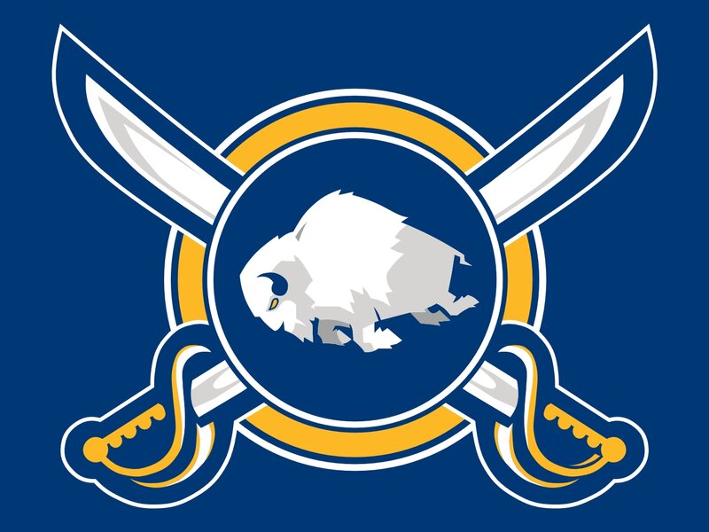 White Buffalo in Circle — Blue