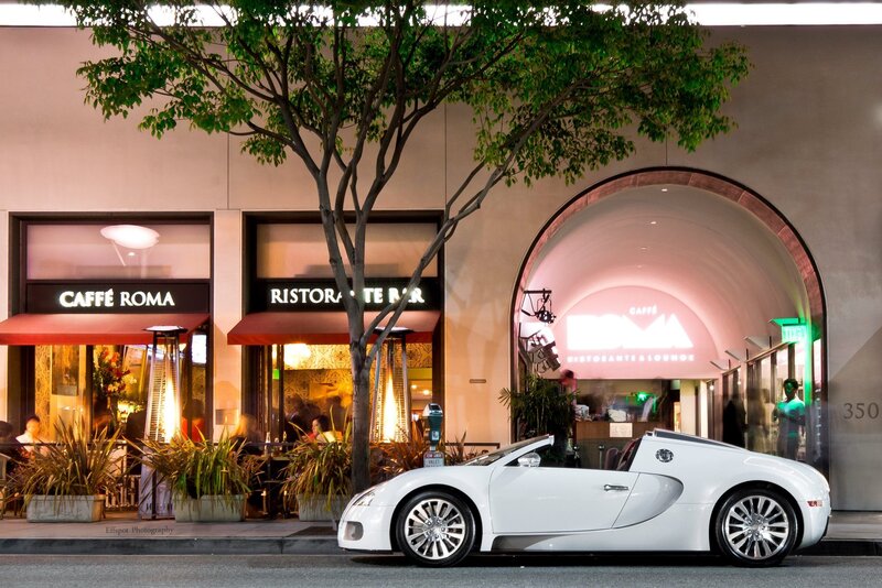 White Bugatti at Caffe Roma