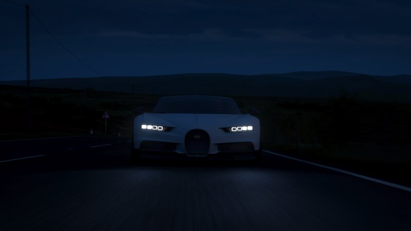 White Bugatti Chiron — Black