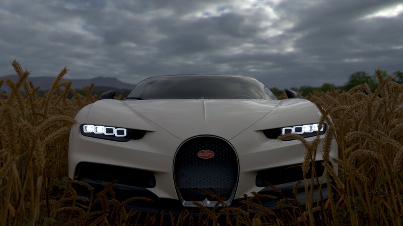 White Bugatti Chiron — Dramatic