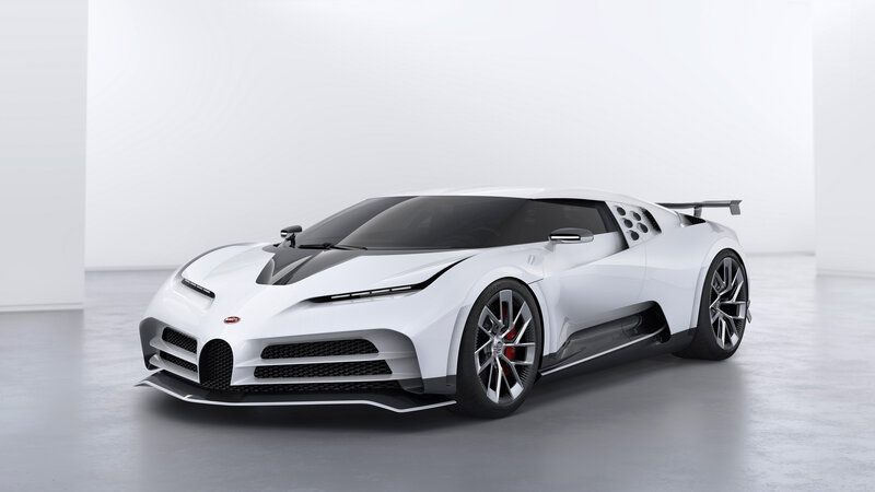 White Bugatti Hypercar — Minimalist