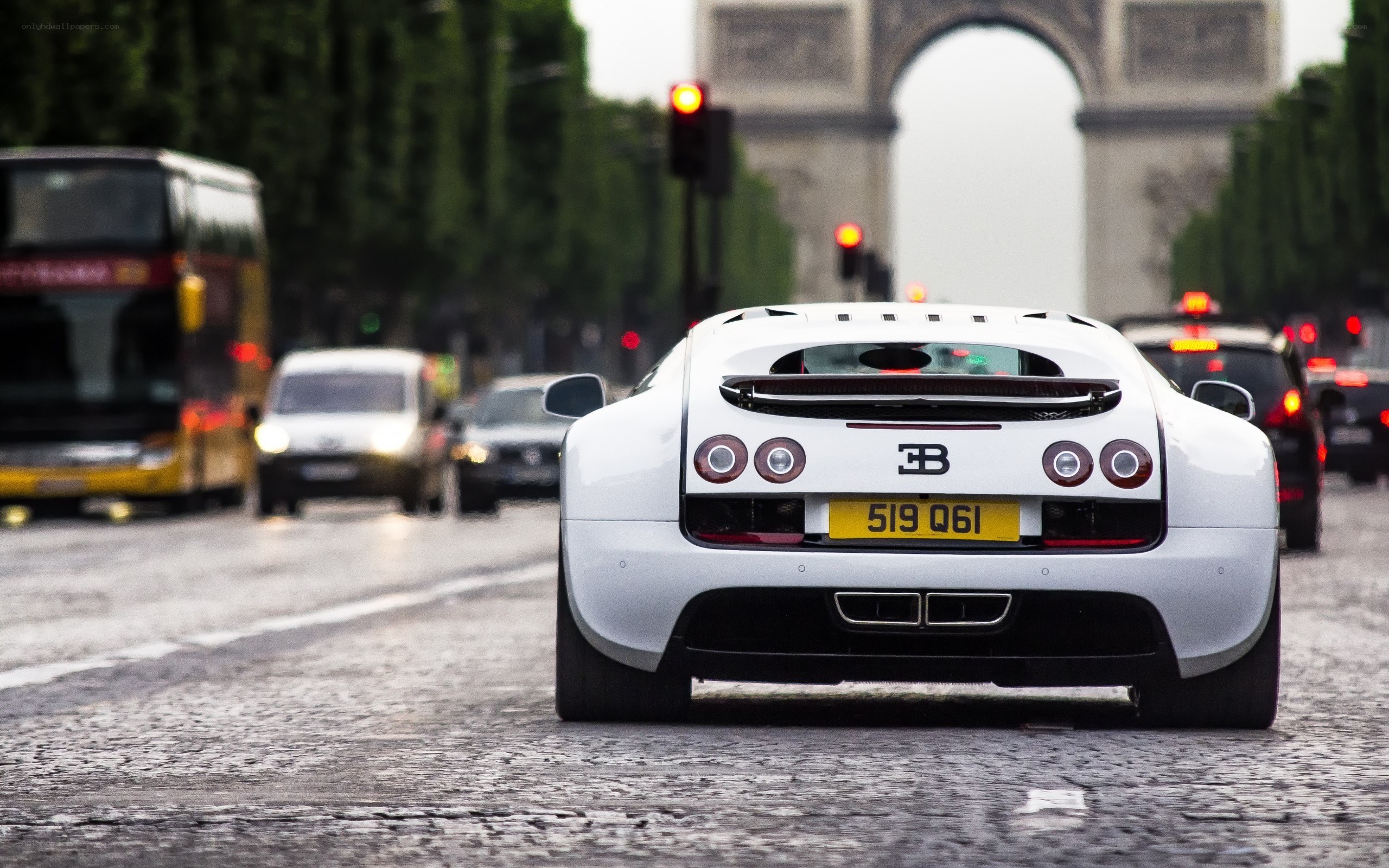 White Bugatti on Paris street