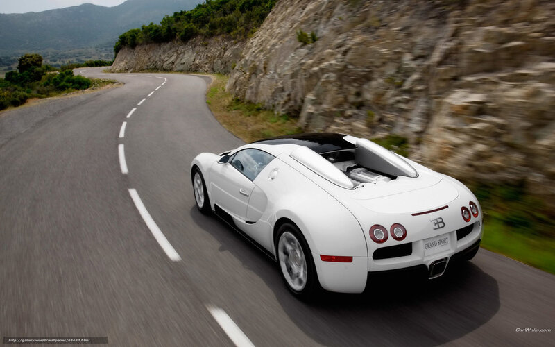 white bugatti on winding road