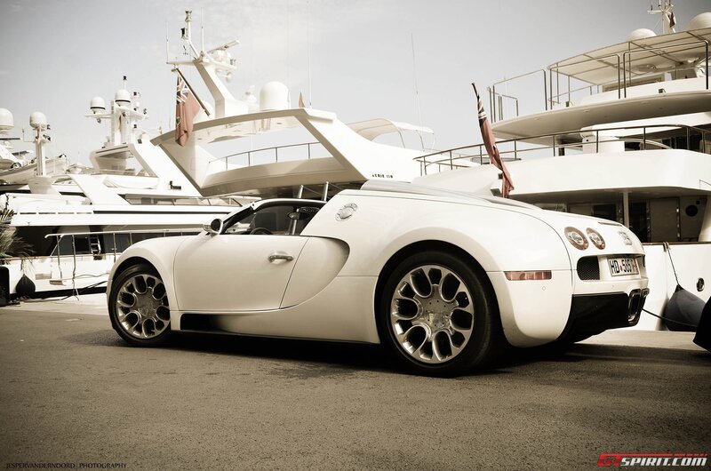White Bugatti Veyron at marina