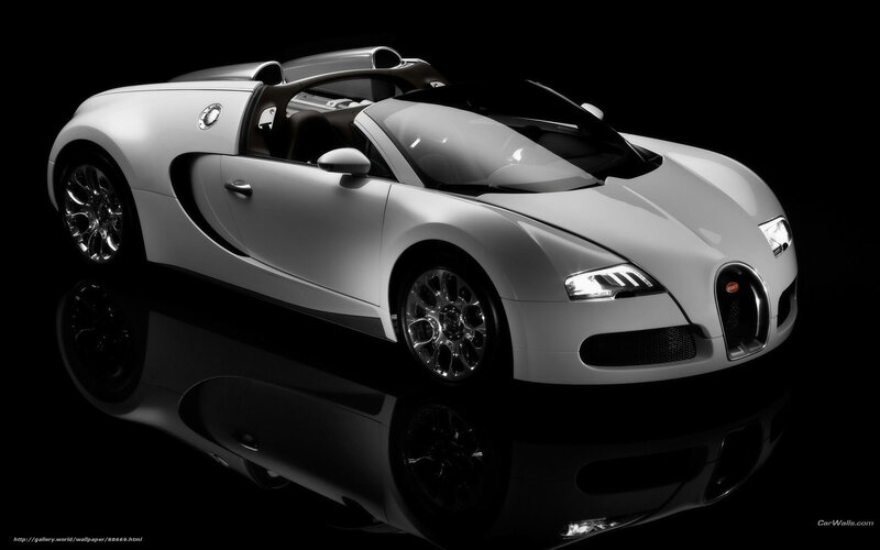 White Bugatti Veyron — Black, Dramatic, Photograph
