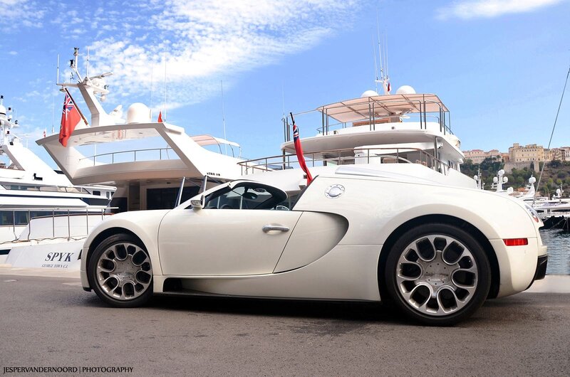 White Bugatti Veyron by yachts