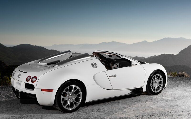 White Bugatti Veyron convertible