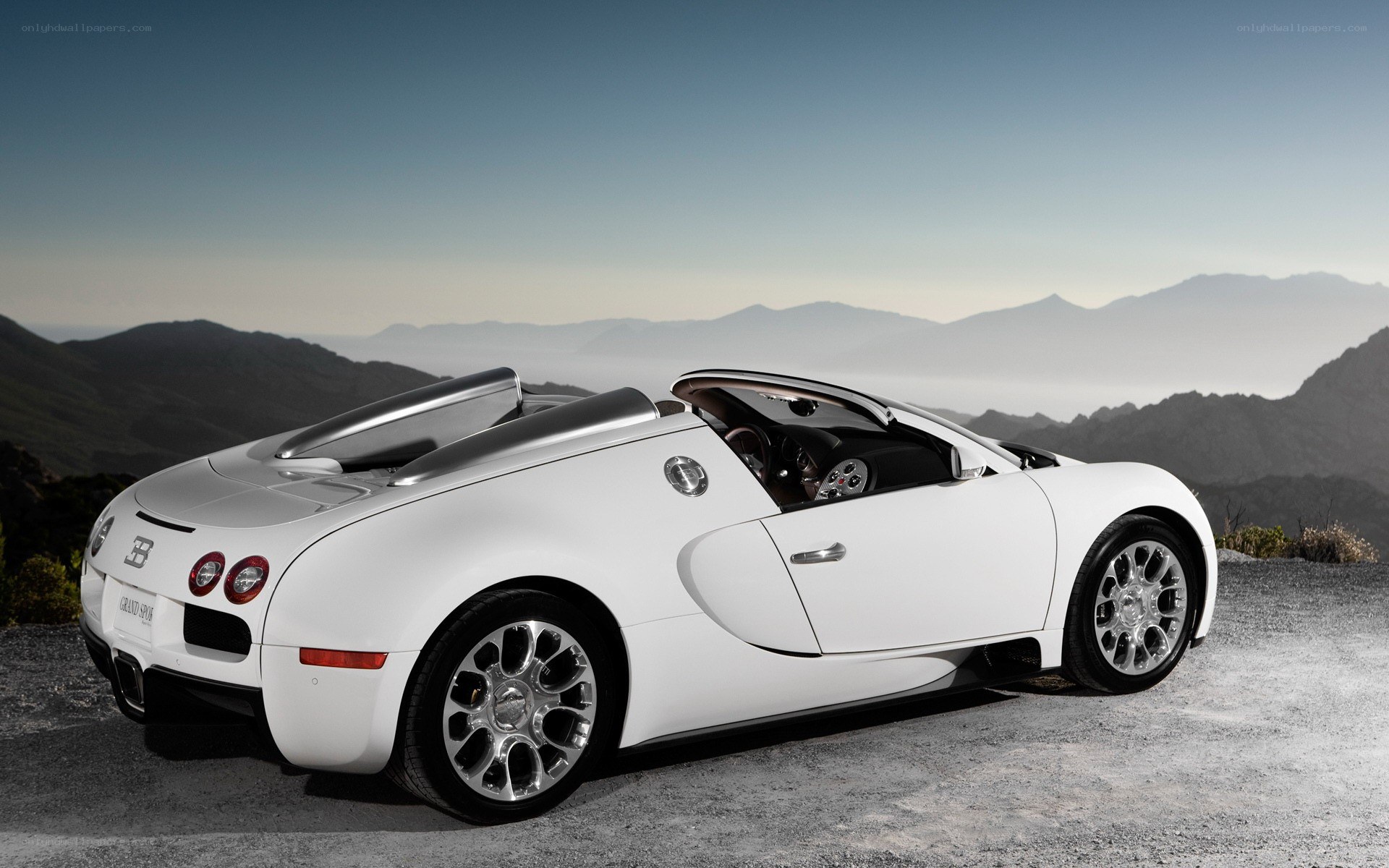 White Bugatti Veyron convertible
