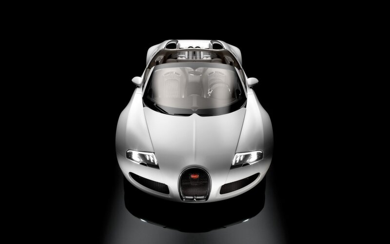 White Bugatti Veyron — Dramatic, Photograph, Car, Headlights, Windshield, Black