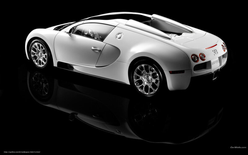 White Bugatti Veyron — Dramatic, Photograph, Car