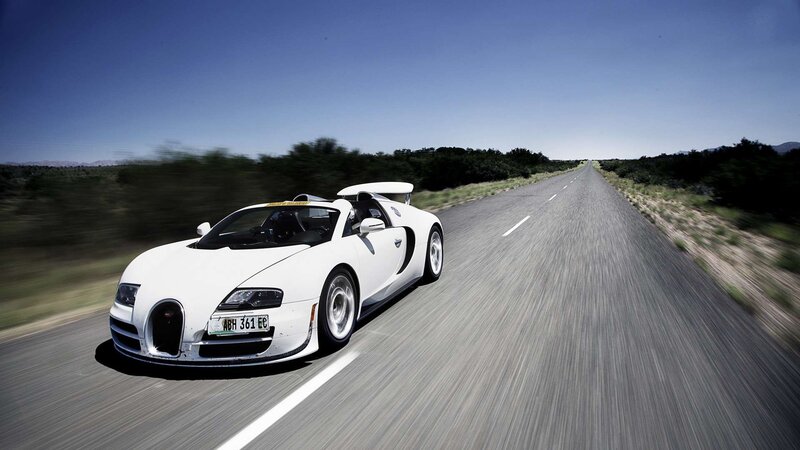 White Bugatti Veyron — Dynamic, Afternoon, Photograph