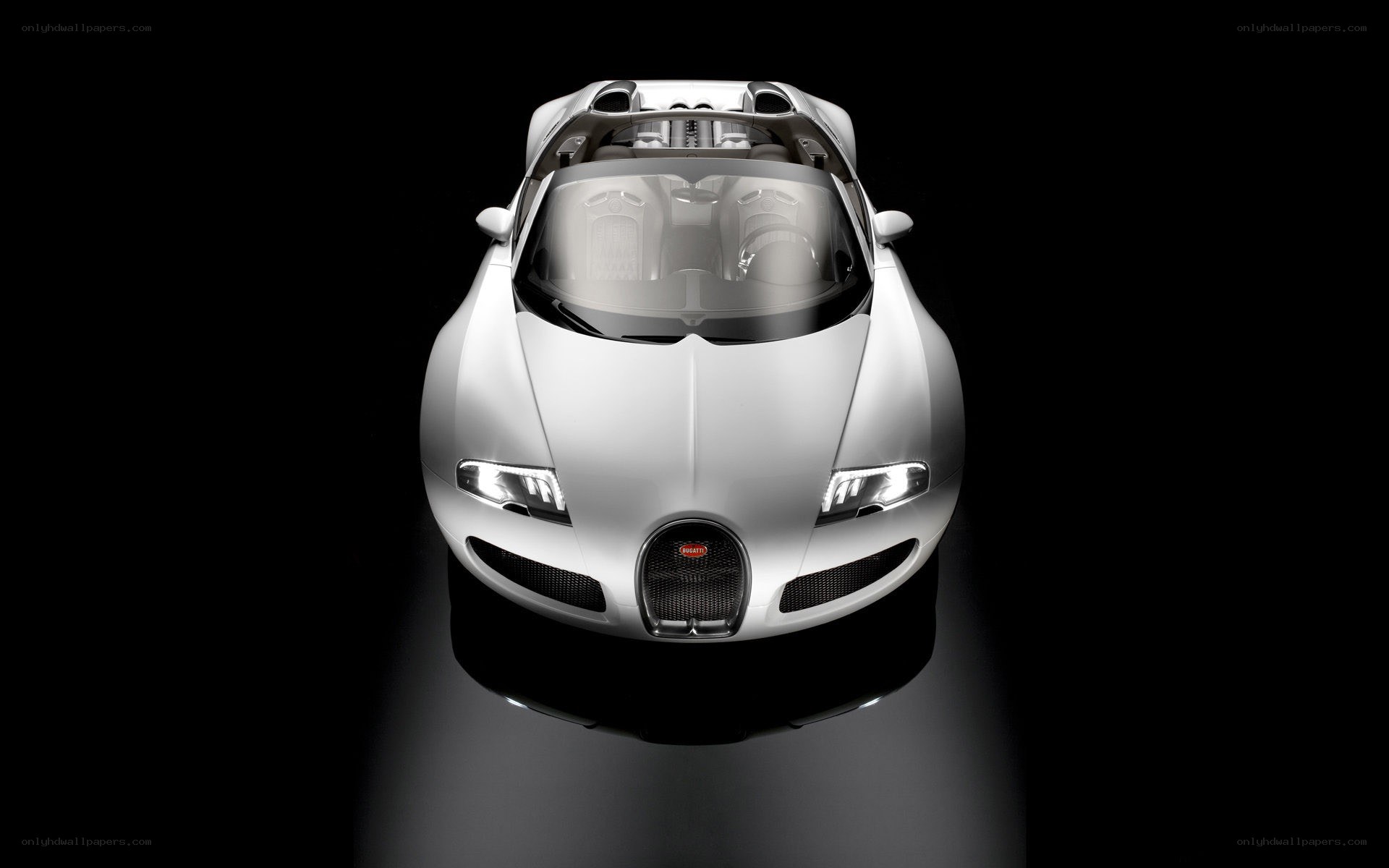 White Bugatti Veyron from above