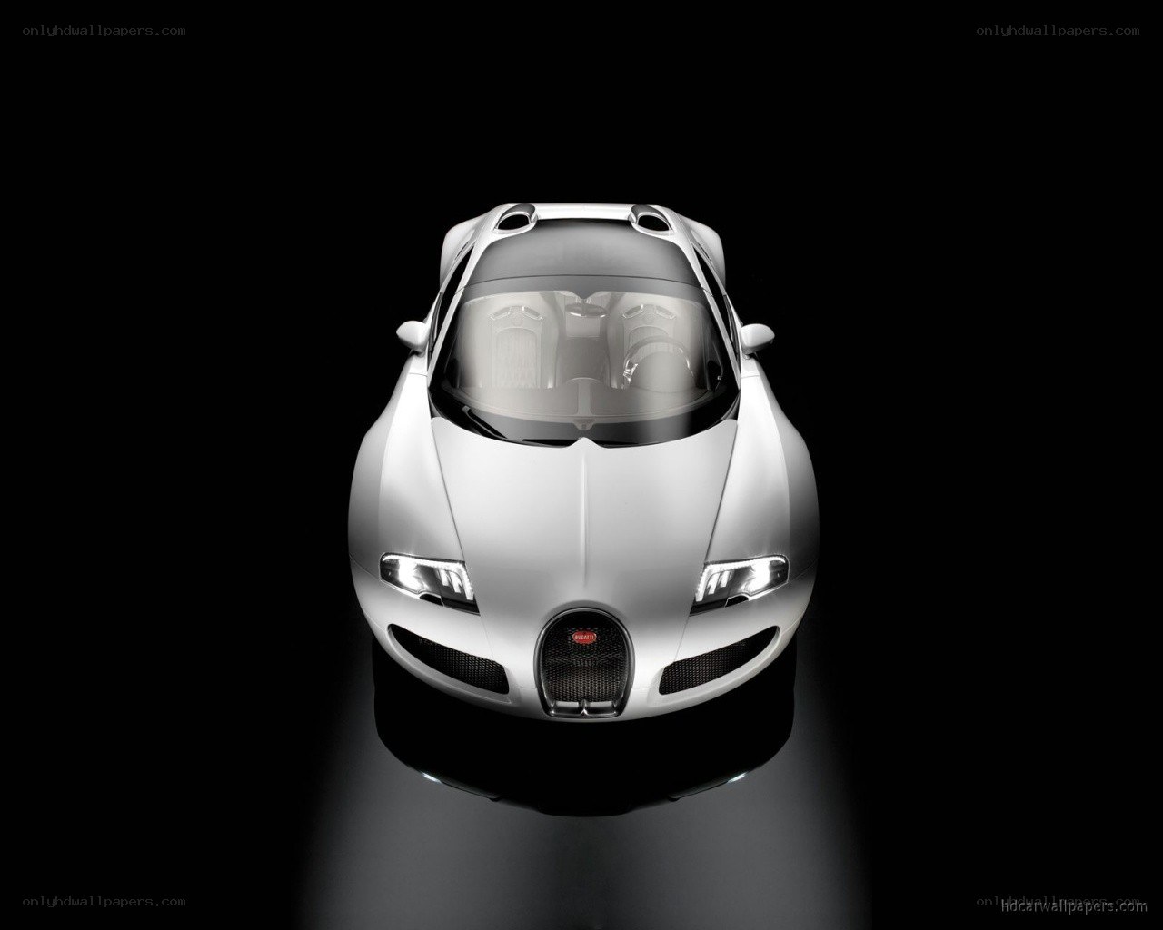 White Bugatti Veyron front view