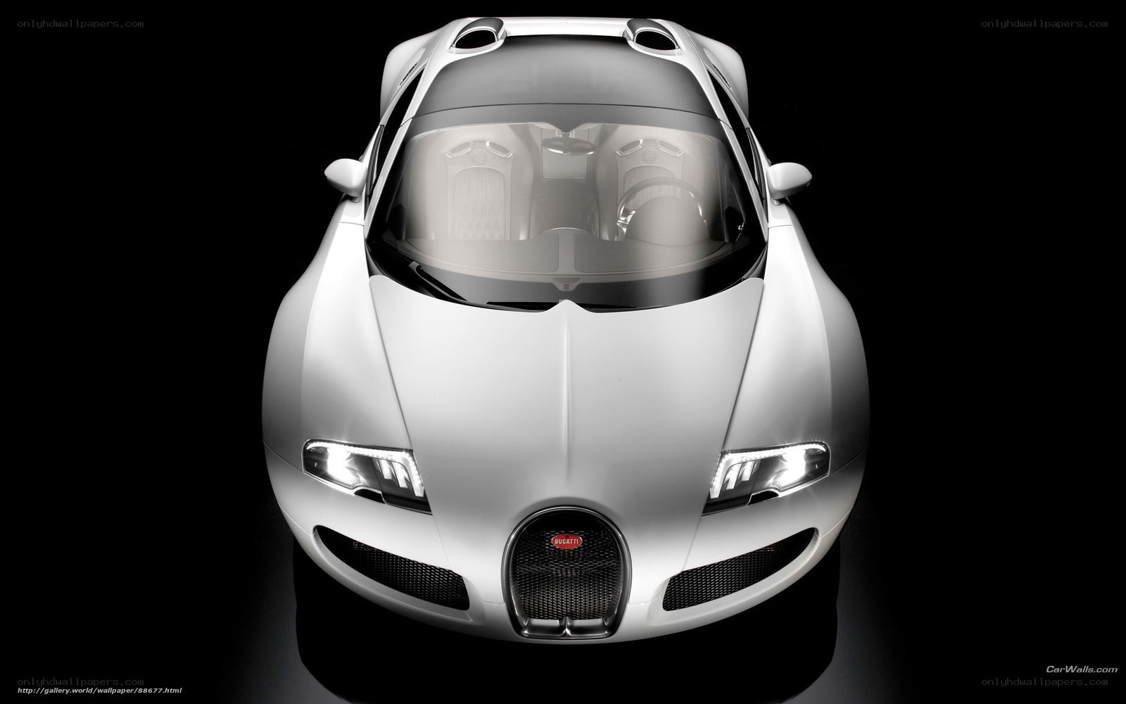 white bugatti veyron front view