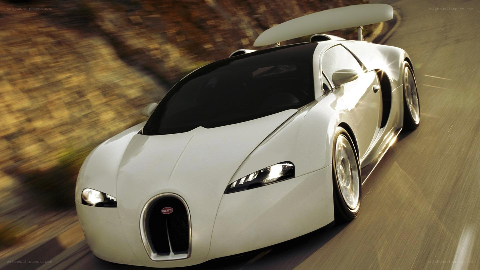 White Bugatti Veyron in motion