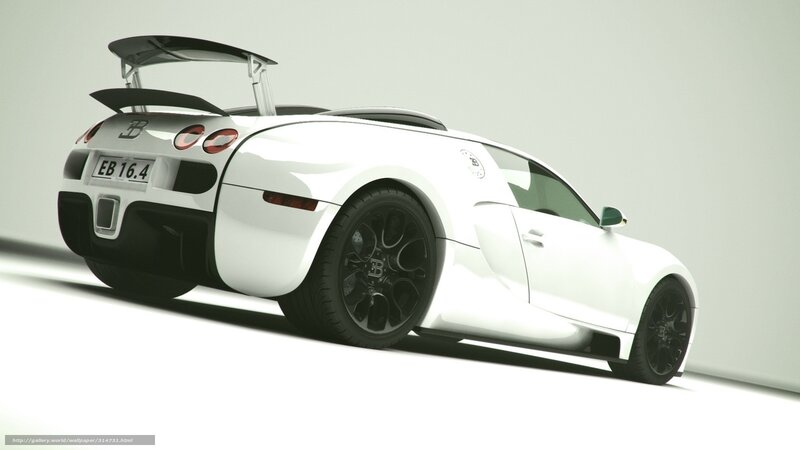 White Bugatti Veyron — Neutral, 3d Render