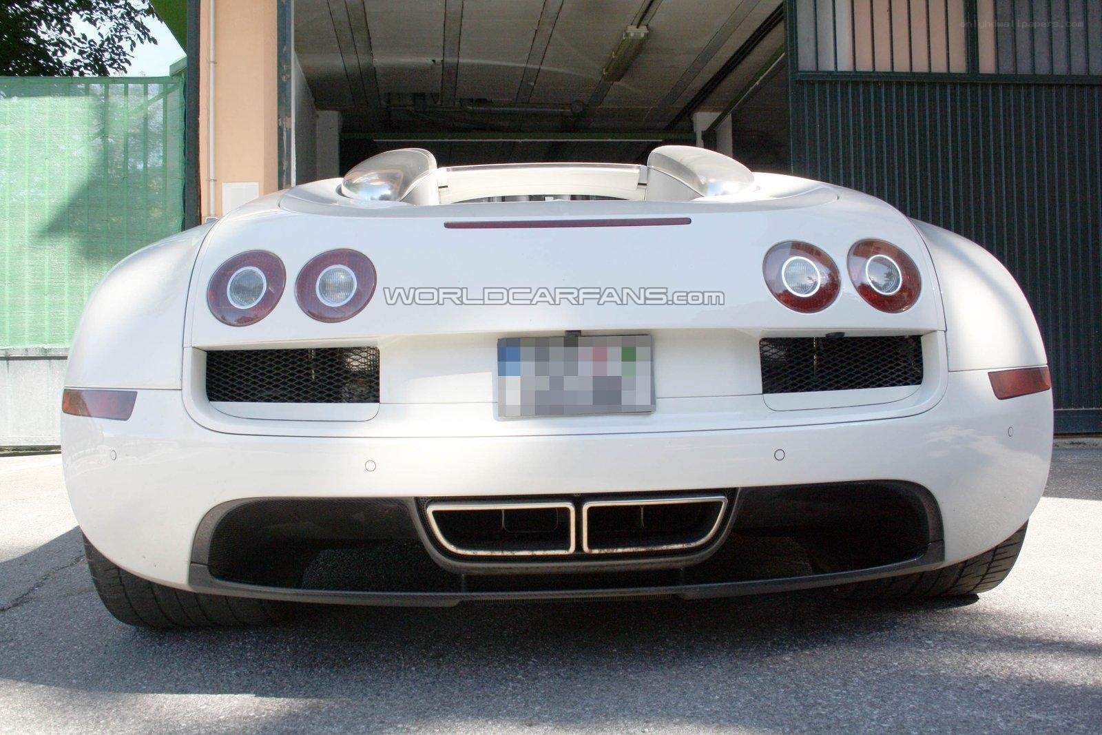 white bugatti veyron rear view