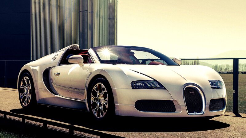 White Bugatti Veyron sports car
