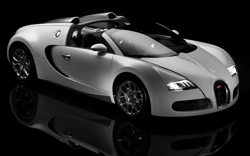 White Bugatti Veyron sports car