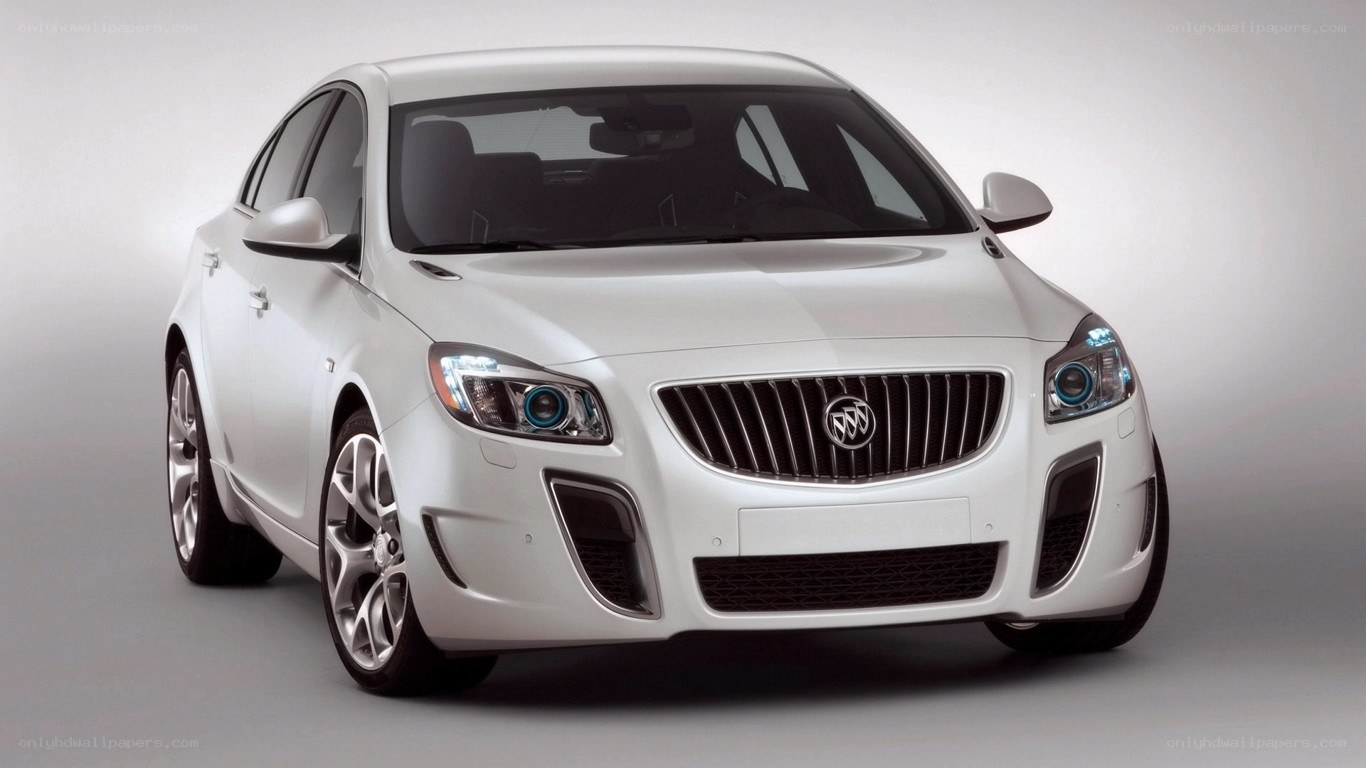 White Buick sedan front view
