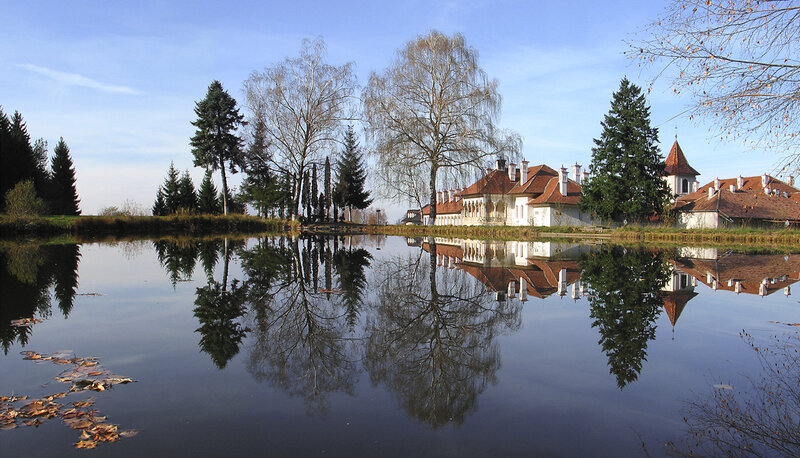 White Building by Lake