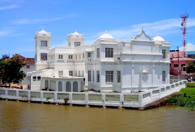 White building by the river