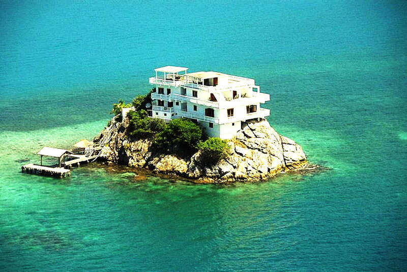 White Building on Rock