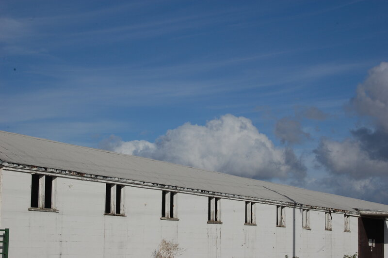 White building under blue sky